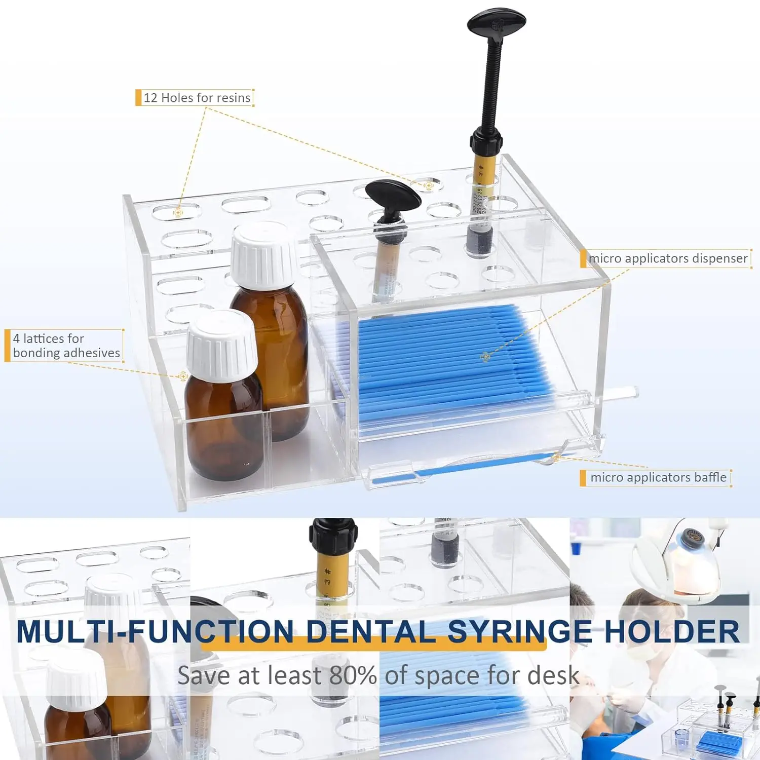 AG Dental Acrylic Composite Applicator Dispenser Organizer Holder for Composite Syringes & Accessories