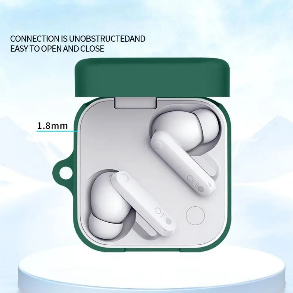 سيليكون حقيبة سماعة الاذن حامي المضادة للخدش سماعات الغطاء الواقي مع حلقة تسلق صندوق شحن الجلد ل CMF Buds Pro 2 #4