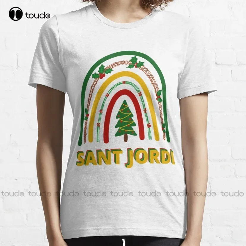 Sant Jordi Classic T-Shirt Muscle Shirts For Men Tee T Shirts Custom Unisex Tee Digital Printing Breathable Cotton Hip Hop Tee