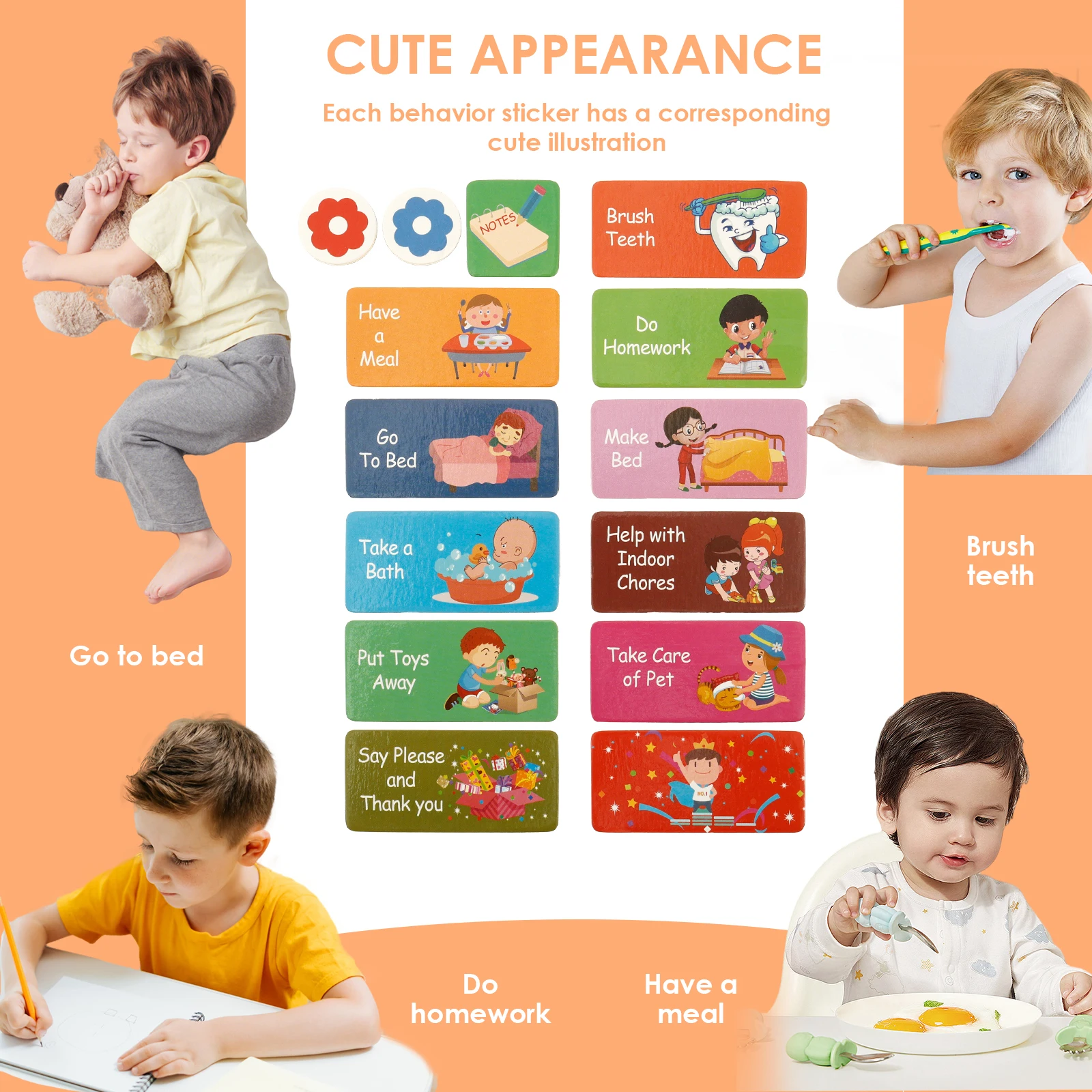 جدول أسبوعي للأطفال مع حبل خشبي مونتيسوري لوح مغناطيسي بناء الأطفال عادات جيدة تشكيل جدول روتيني