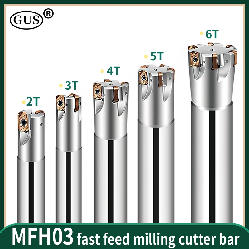 MFH MFH03R MFH03 Milling Cutter Bar C16 C20 C25 C32 CNC Tool Holder Lathe Machine Fast Feed Double-sided Insert XLOGU030310ER