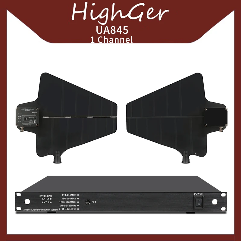 

Highger UA845 Antenna Distributor System 470-900MHz Frequency 5 Channel Antena Power Distribution For Wireless Microphone