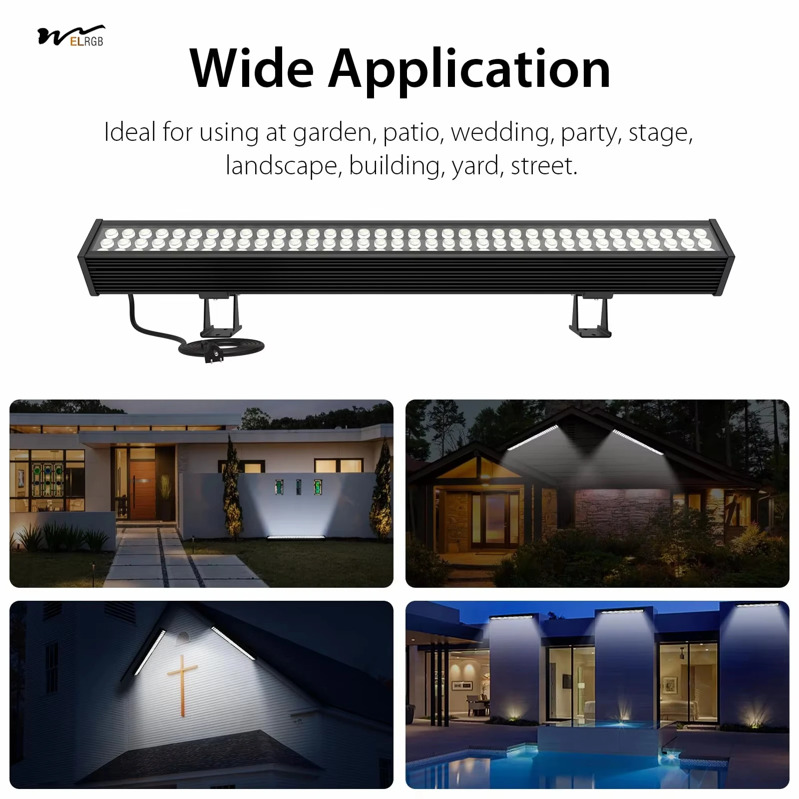 السوبر مشرق 108 واط وحدة إضاءة LED جداريّة غسالة ضوء بار 5000 كيلو ضوء النهار RGB الخطي قطاع ضوء 40 بوصة طويلة الثقيلة لفندق المستودع