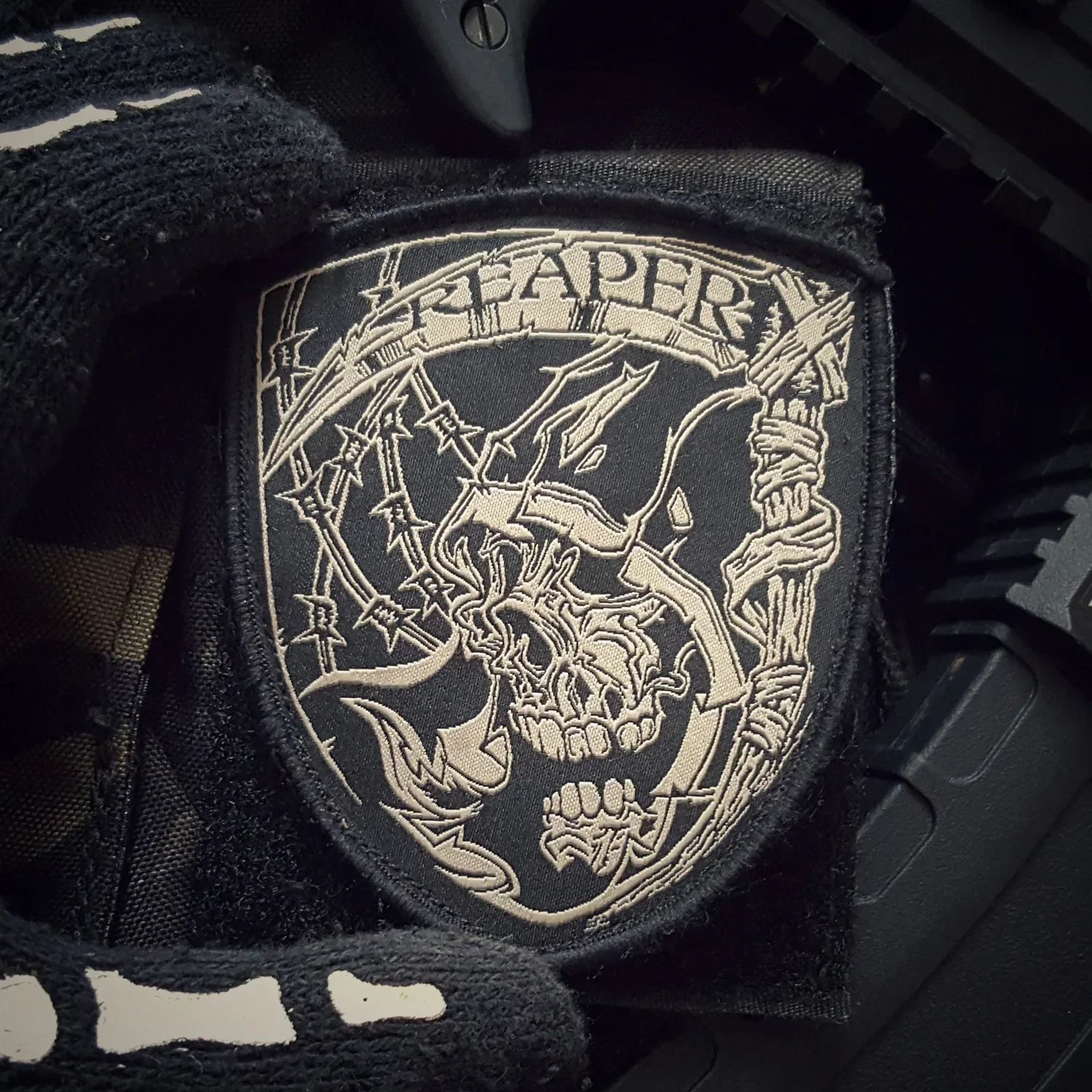 Reaper Embroidered Hook and Loop Patches for Clothing DIY Armband Tactical Morale Badge on Backpack Jacket Sticker Skull Patch