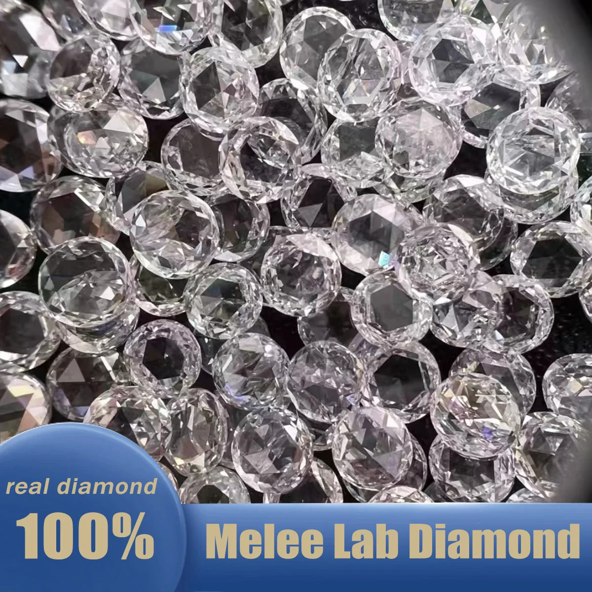 Round Rose Cut Small Lab Diamond 1PCS DEF Color VS/VVS Clarity Loose Stone Different Sizes Lab Melee Diamond for Jewelry