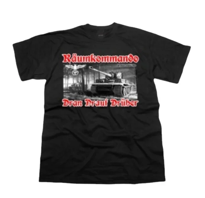 Räumkommando German Shock Style Wehrmacht Panzer Tiger Tank T-Shirt. Premium Cotton Short Sleeve O-Neck Mens T Shirt New S-3XL