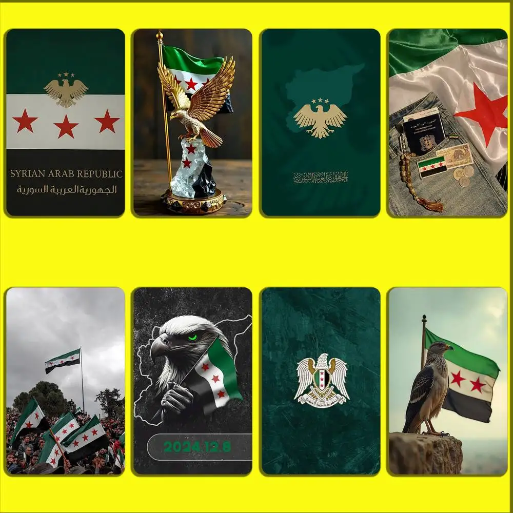 Syria Syrian Flag National Emblem Eagle Card Stickers For Debit Bank Credit Cards Metro Bus Pass Sticker Decoration Cover Skin