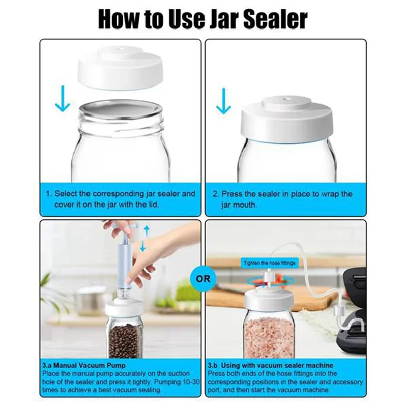 طقم مكنسة كهربائية AC93-Jar - سدادة مكنسة كهربائية متوافقة مع ماكينة سد الفراغات Foodsaver