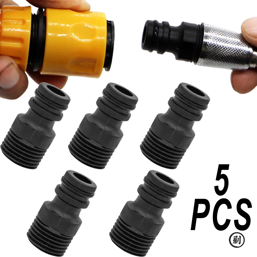 Threaded Fittings Threaded Joint Hydraulics Garden Plastic Quick Coupling Water Pipe 1/2inch 5pcs Faucet Adapter