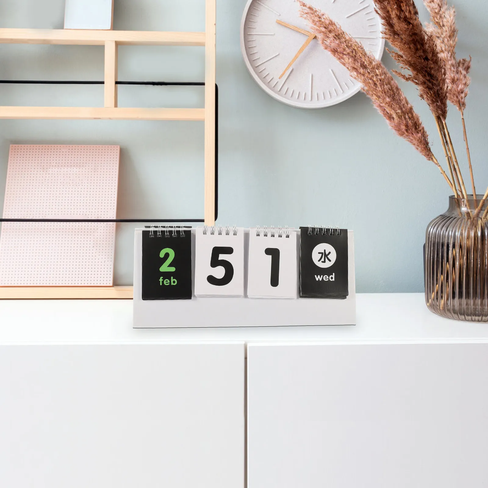 

Белый современный вечный календарь с двусторонним дизайном для декора офисного стола, функциональный календарь обратного отсчета, многоразовый, на весь год