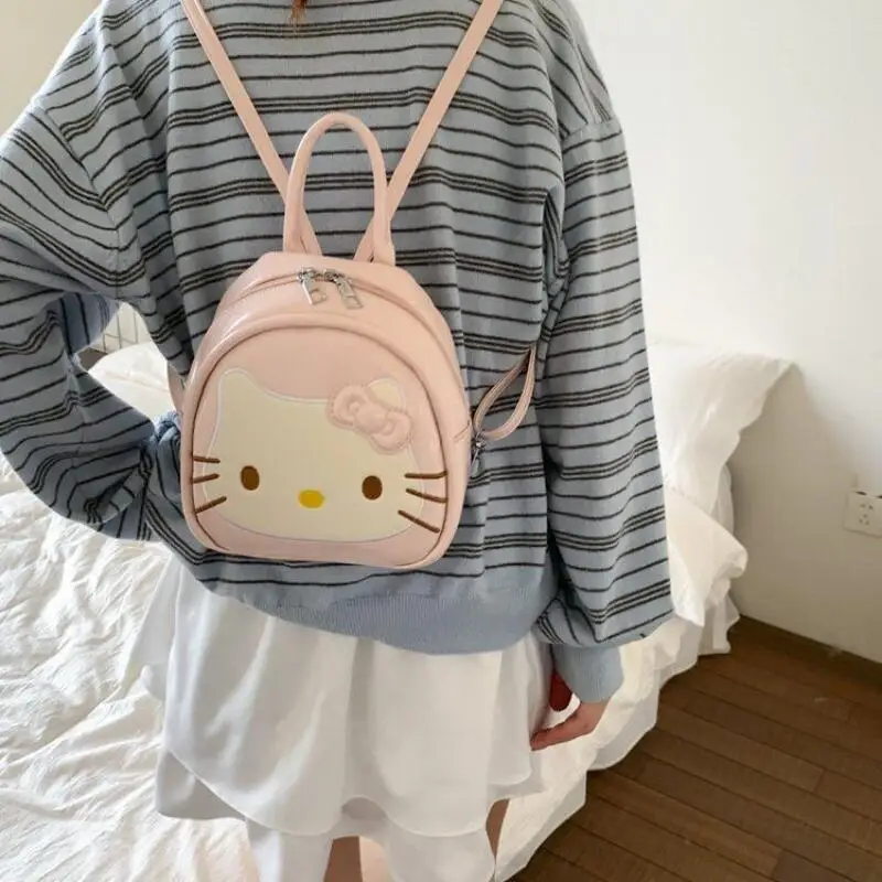 

Мини-рюкзак Sanrio для девочек с героями мультфильмов, модная сумка на плечо Hello Kitty Kawaii, портативная сумка для хранения, водонепроницаемый подарок для девочек, новинка