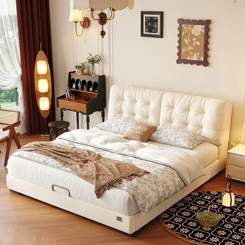 Terrace Pretty Nordic Double Bed Frame Girls House Storage Modern Bed Loft Adults Princess Cama De Casal Backyard Furniture