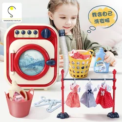 Kids Washing Machine Toy Pretend Play House Mini Simulation Electric Toys Girl toy birthday gift