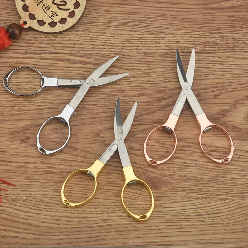 8-shaped Scissors Metal Stainless Steel Retractable Folding Fishing Scissors Outdoor Mini Scissors Quilting Accessories Cutting