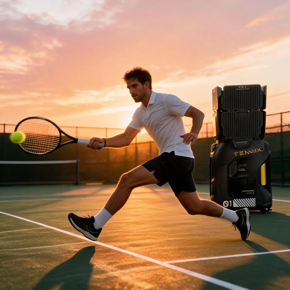 2026 New Arrival Tenniix Tennis Ball Machine AI Autonomous Movement Tennis Training Robot Real-time Data Feedback Tennis Shooter