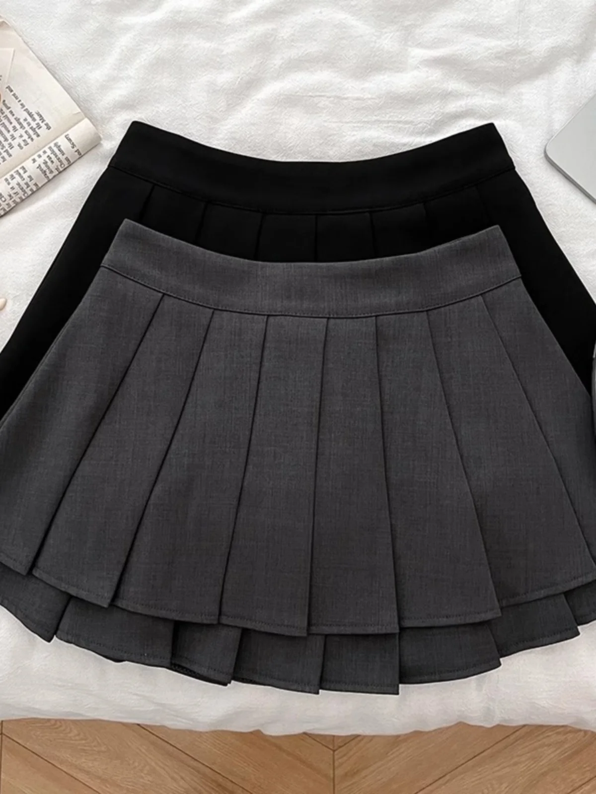 

ay High Waist Pleated Skirt Women's Summer 2025 New Korean Sle Agel Sexy Commuter A-Line f-Length Skirt