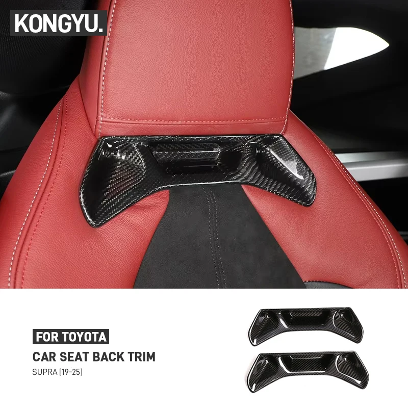 

For Toyota GR Supra A90 A91 2019-2025 Real Dry Carbon Fiber Car Seat Backrest Decorative Cover Trim Sticker Interior Accessories