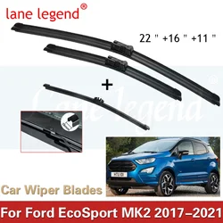 For Ford Ecosport MK2 II 2017-2021 Car Front Rear Wiper Blades Soft Rubber Windscreen Wipers Auto Windshield 22