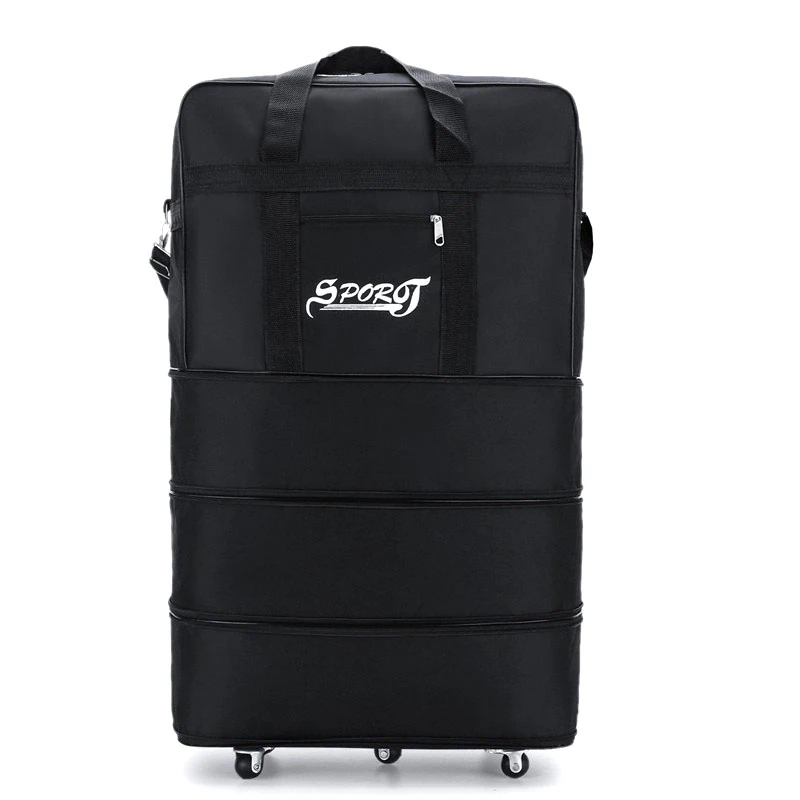 Saco de duffle de rolamento expansível com rodas saco de duffle dobrável expansível malas saco de bagagem de rolamento carry on duffel bag