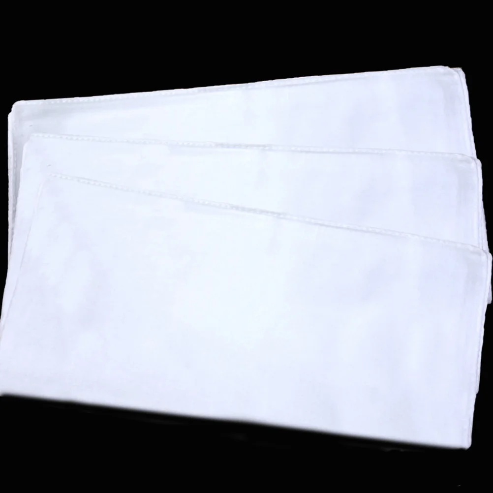 Mouchoir en pur coton pour travaux manuels, accessoire blanc, 5 pièces