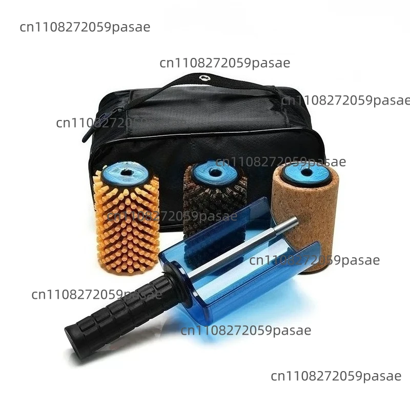 Ski Brush Kit Brush Controller Handle  with all 3 Brushes: Nylon, Horsehair, Brass/Cork