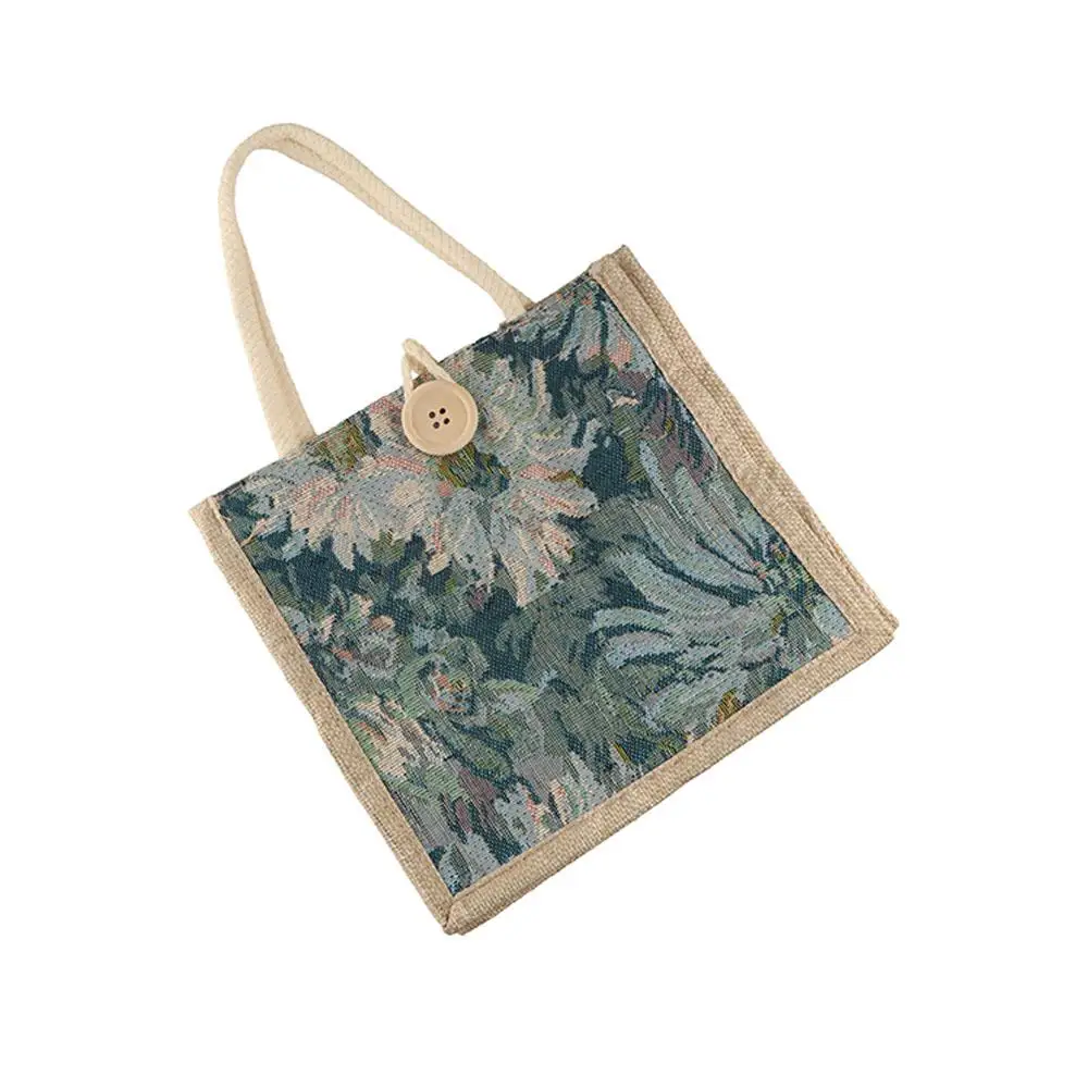 

Printed Ethnic Style Canvas Bag Portable Tote Bag Linen Handbag Large Capacity Storage Bag Printing Cloth Lunch Bag Children