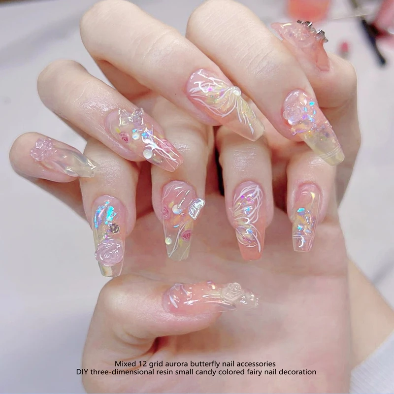 Fluorescent Butterfly Sequins Nail Art Glitter Flakes Charms Decorations Manicure Accessories Nail Supplies For Professionals