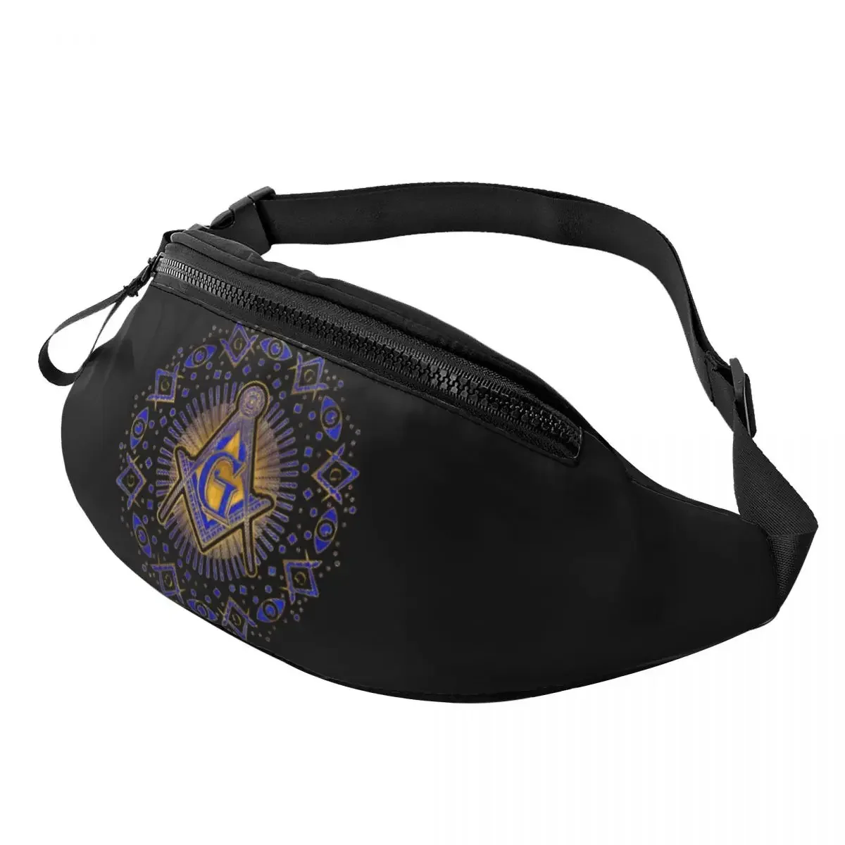 Freemasonry Symbol Fanny Bag Customized Freemason Masonic Crossbody Waist Pack Women Men Traveling Phone Money Pouch