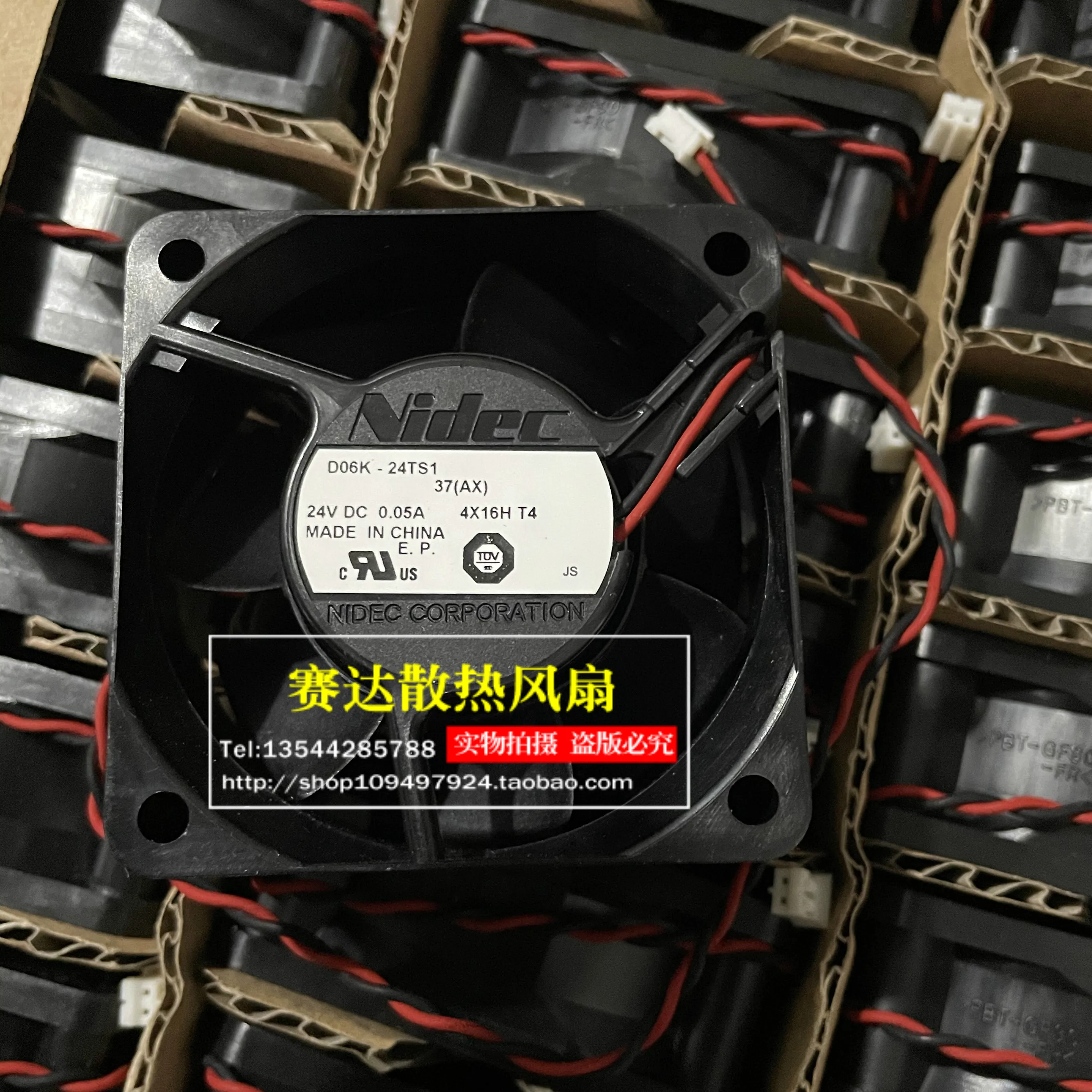 

NEW Nidec 6025 24V 0.05A D06K-24TS1 37(AX) 2 lines Wire mute Cooling Fan 60*60*25mm