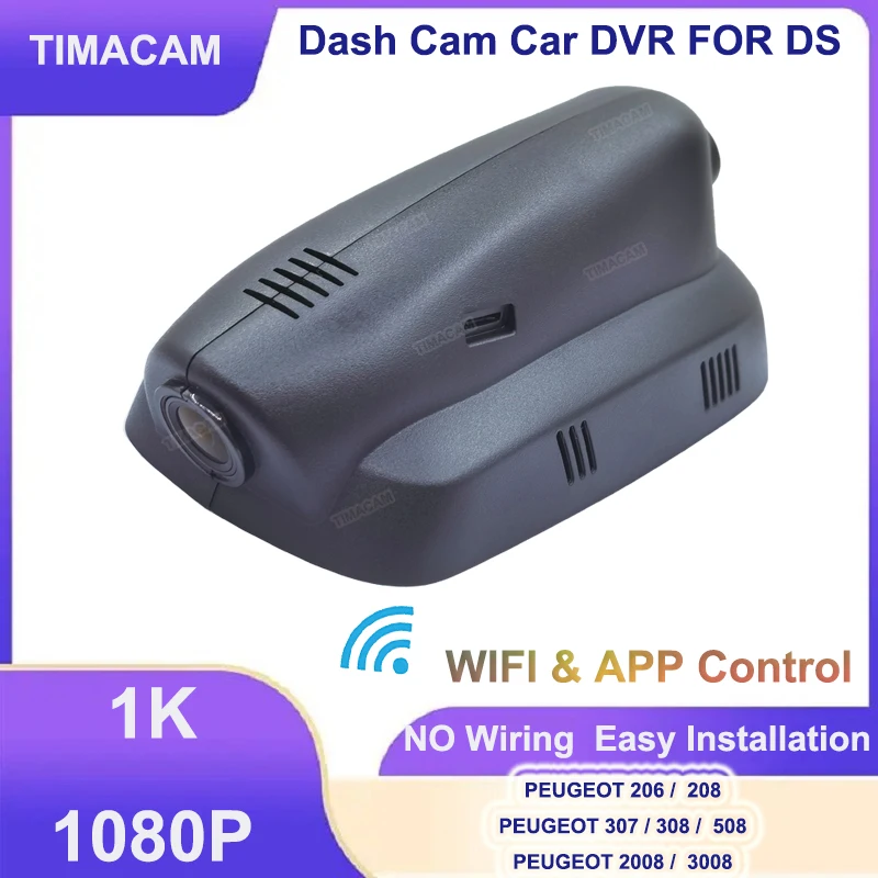 TIMACAM 1K 1080P Wifi Plug and Play Dash Cam Car Dvr Video Recorder for PEUGEOT 3008 308 208 2008 508 206 307 Car DVR Dashcam