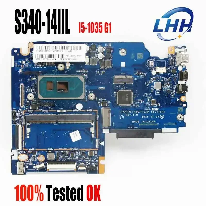 

For Lenovo Ideapad S340-14IIL UMA Laptop Motherboard with I5-1035 4GB LA-H103P Mainboard