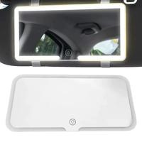 Car LED Sun Visor Rechargeable Vanity Makeup Mirror clip-on rear view sun visor Car Vanity Mirror With 3 Light Modes And 60 LEDs