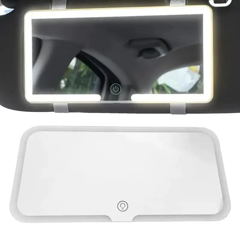 Car LED Sun Visor Rechargeable Vanity Makeup Mirror clip-on rear view sun visor Car Vanity Mirror With 3 Light Modes And 60 LEDs