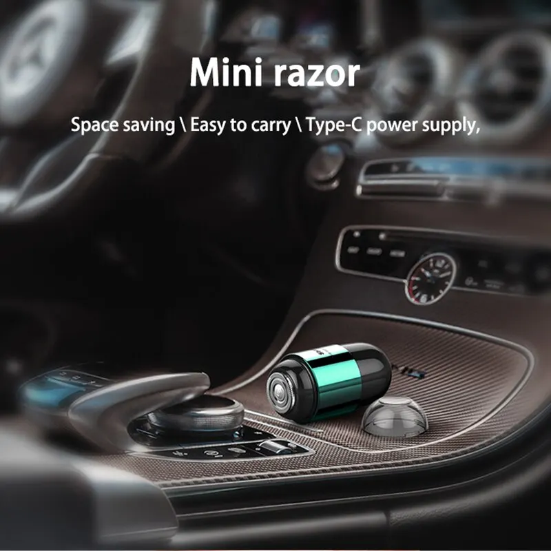ماكينة حلاقة كهربائية صغيرة للرجال رطبة وجافة قابلة لإعادة الشحن للرجال، مقاومة للماء، مغناطيسية محمولة لحلاقة اللحية أثناء السفر