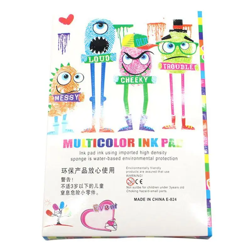 Fingerprint Ink Pad Durable Ink Pad Set Ink Pads For Rubber Stamps Kids Toddlers Adults Colorful Stamps Partner DIY Color Ink