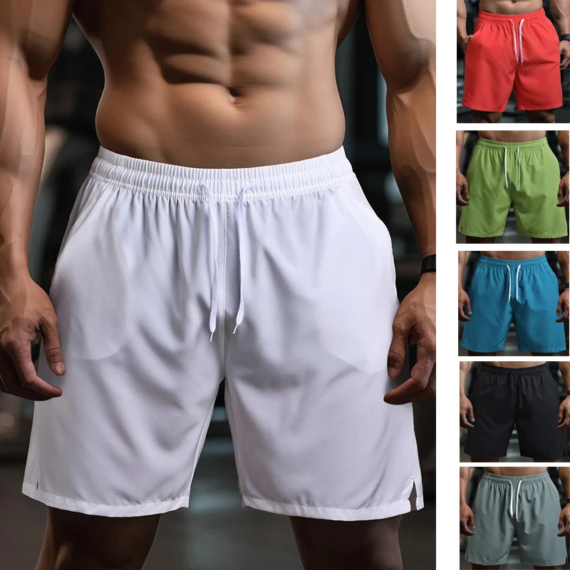 

1 шт. Мужские летние шорты для спортзала, бега, фитнеса, тренировок, дышащие, быстросохнущие, на шнурке, пляжные шорты для мужчин