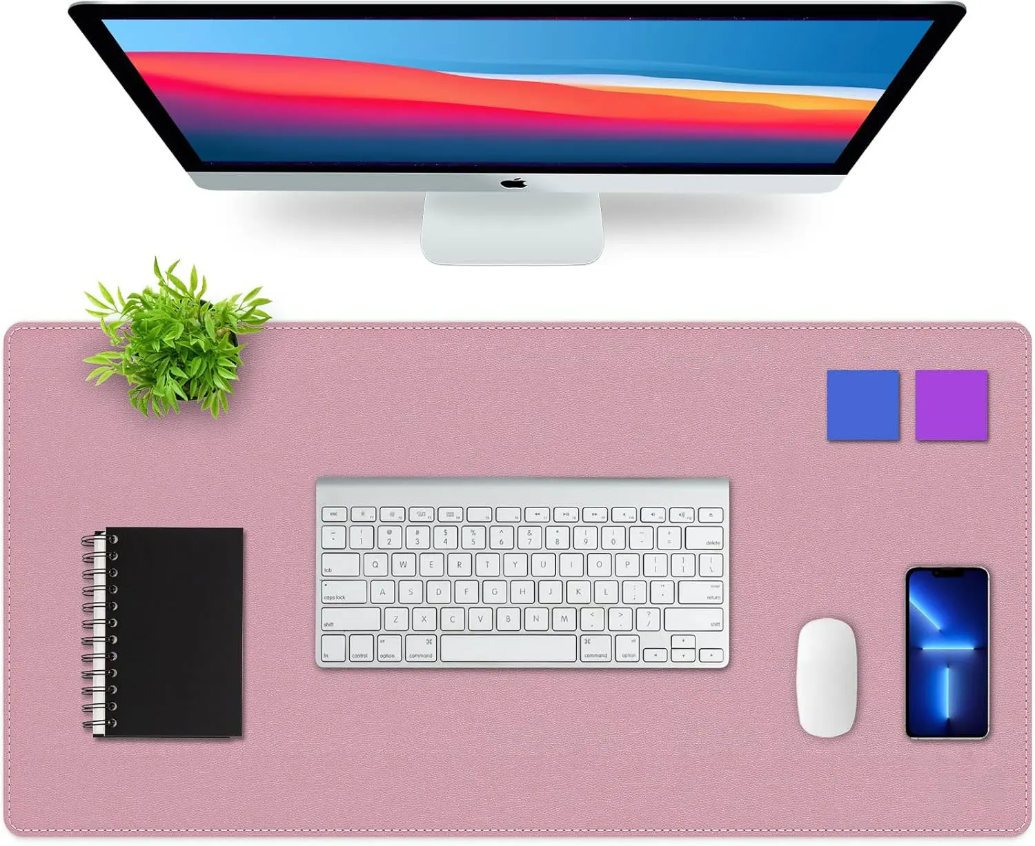 Desk Mat Blotter, Dual-Sided Office Desk Pad, Waterproof Non Slip Desk Mat for Desktop, Desk Blotters, PU Leather Pad Protector