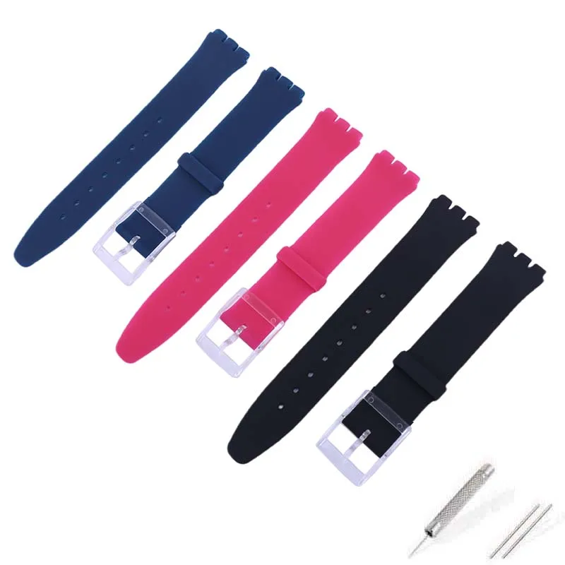 16 ミリメートルシリコン時計バンド互換性見本時計ストラップ SFK397 SFK360 SFK361 男性と女性のリストバンドブレスレットアクセサリー