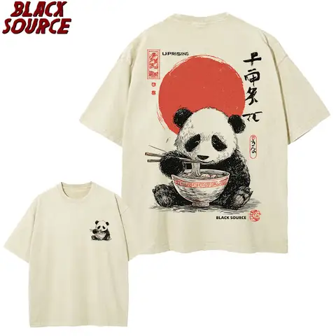 Shirts Panda T t0207 Panda Enjoying Time T Shirts Men Women Short Sleeve Oversize T Shirt Loose Summer Tee Clothes Casual Fashion Tops