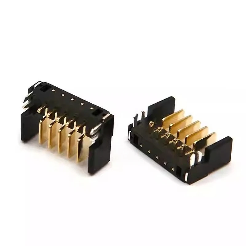 10PCS  Gilded Blade Type Battery Base for Intelligent Door Lock 5PIN Gold Plated Male Connector with PH2.0mm Spacing Female Base