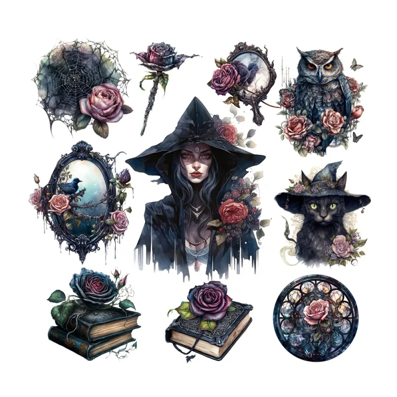 Mr.Paper 20pcs/Pack Vintage Character Sticker Pack Gothic Witch Series DIY Decorative Sticker Scrapbook