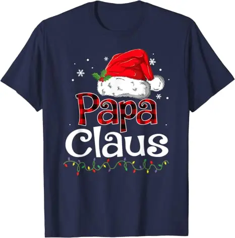 Papa Claus Santa Lustige Weihnachten Pyjama Passenden Familie T-Shirt Geschenke Großvater Weihnachten Urlaub Partei Kostüm Graphic Tee Tops – Detail 9