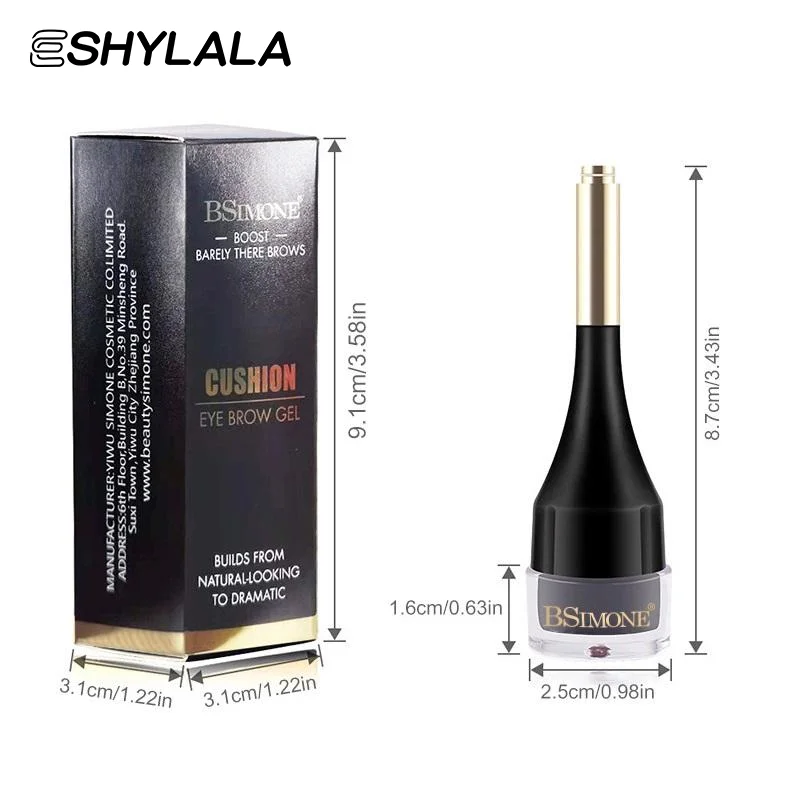 BSIMONE 2 جرام 4 ألوان بني أسود كريم الحواجب معززات طويلة الأمد وسادة هوائية صبغ الحواجب جل ملون ماكياج الحواجب السائلة #6