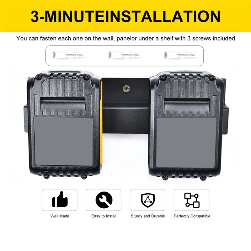 ABCA-1PCS Battery Wall Mount Organizer Holder Storage For  118V 20V 60V Garage Rack