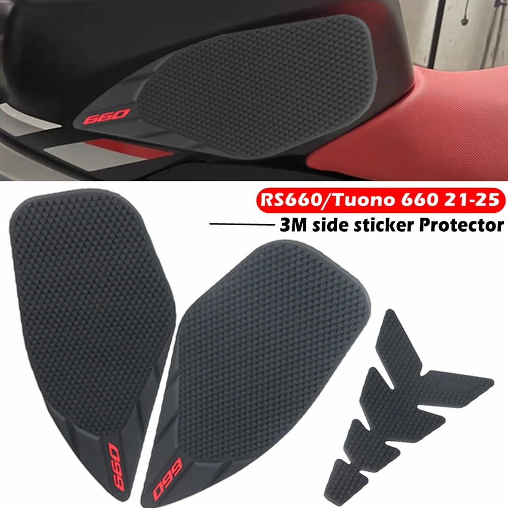 Tank Grip Pads For Aprilia RS660/Tuono 660 2021-2022-2023-2024-2025 Protector Sticker Tank Traction Pad Side 3M