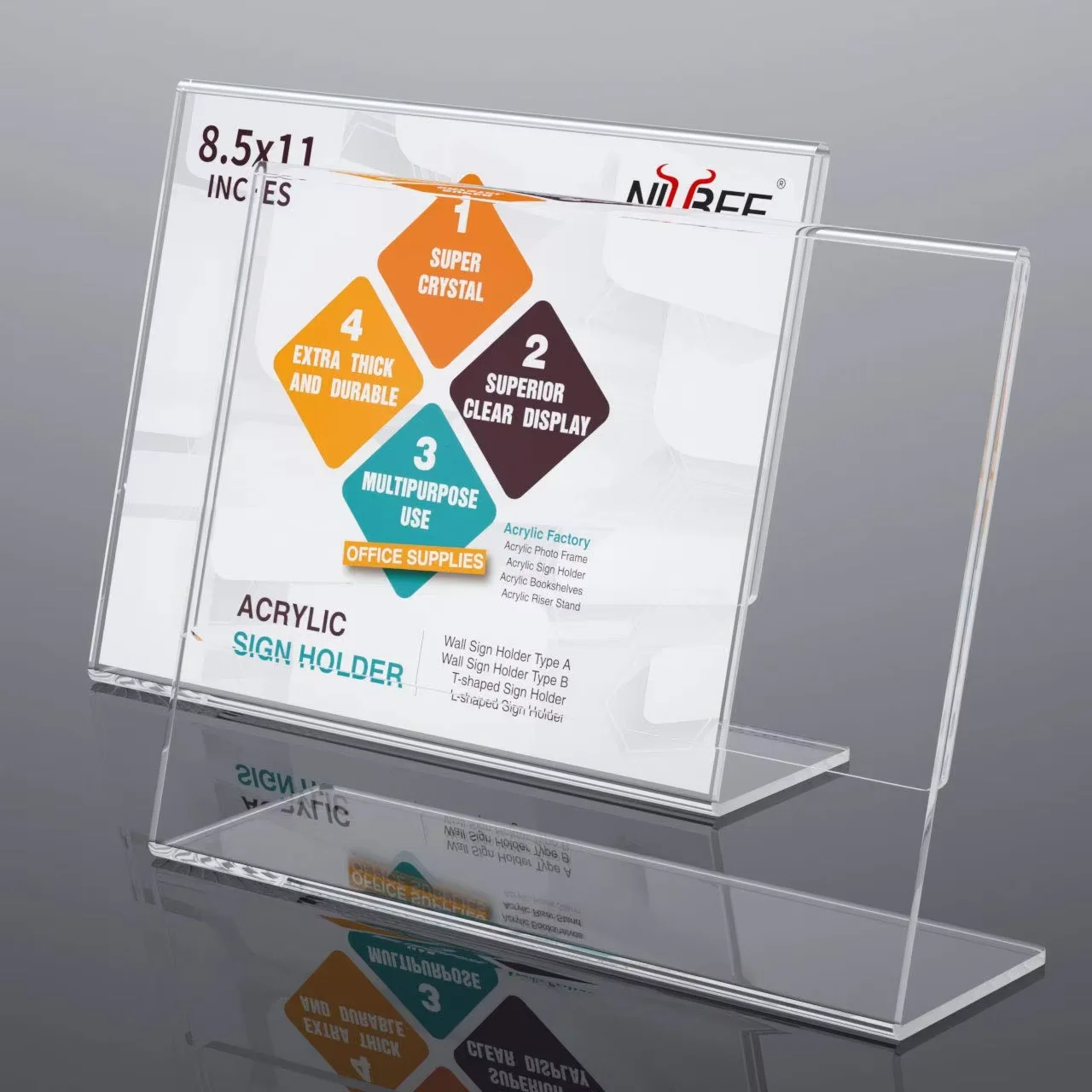 36pcs A4 A5 A6 Acrylic Sign Holder, Landscape Document Frame Stand for Office Desk, Restaurant Menu, Reception Name Card Display