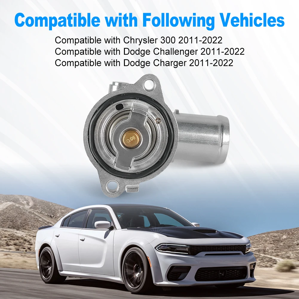 

Алюминиевый корпус термостата охлаждающей жидкости Herorider для зарядного устройства Dodge Challenger и Chrysler 300 2011-2022 5184977AE 5184977AD 902-3035