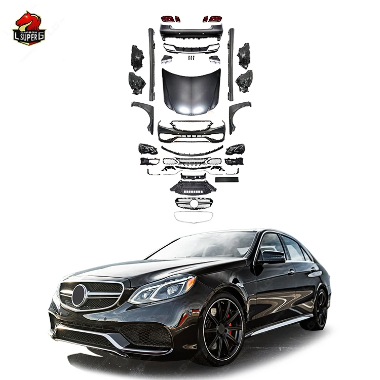 W212 Upgrade To New E63 AMG Style Body Kit For Mercedes Benz E-class W212 Front Rear Bumepr Side Skirts Hood Headlight Taillight