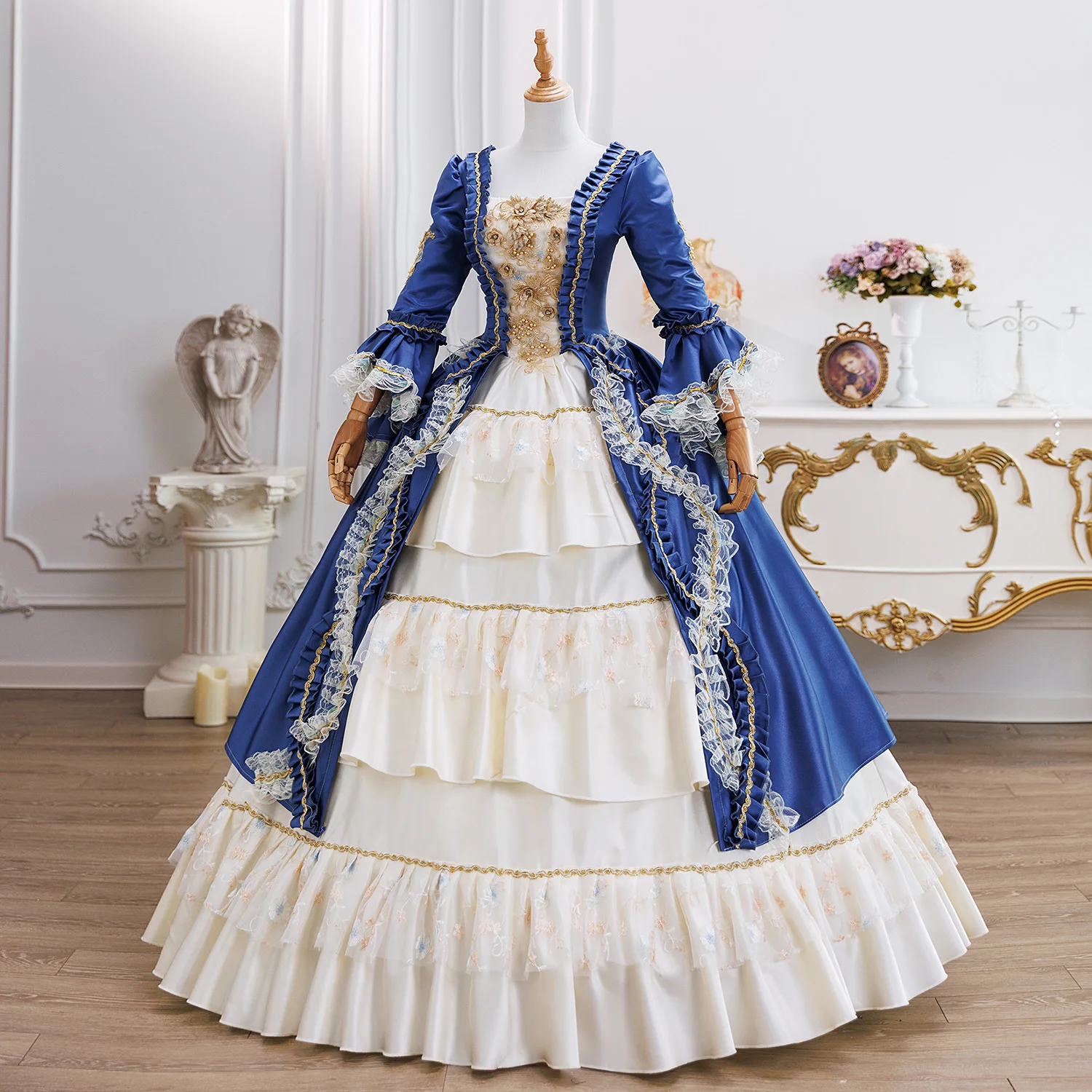 바로크 여행 사진 의상 영국 법원 의상 드라마 러시아 합창단 Catwalk Dress Vestido De Fiesta Verano Formal Y Elegante
