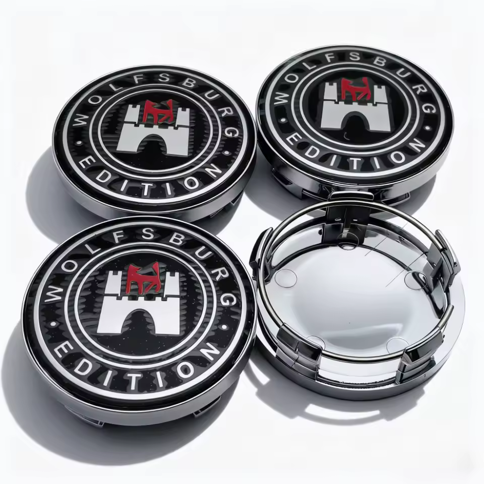 4x 58mm Volkswagen Nabendeckel Radkappen wolfsburg